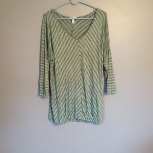 Maternity long sleeve chevron teal shirt